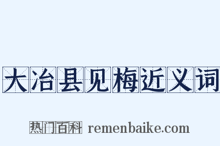 大冶县见梅近义词是什么意思的图片